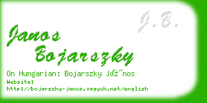 janos bojarszky business card